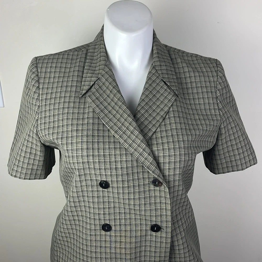 Positive Attitude Vintage Short Sleeve Blazer Notched Collar